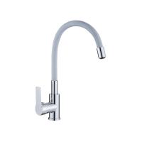 Смеситель для кухни, гибкий силиконовый излив, латунь VALFEX Estreya Chrome Graphite (10)